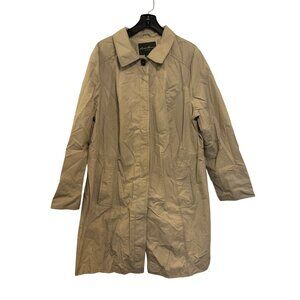 Eddie Bauer Womens Beige Trench Coat Plus 2X Cotton